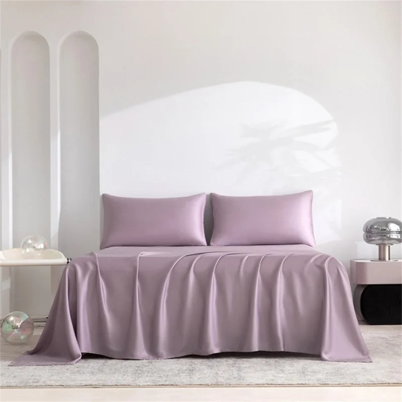 Home 100% Bamboo Flat Sheet 1Pc Luxury Soft Bed Sheet Cover Single Double King Queen Size Bed Sheets Silky (Pillowcase Need Buy)