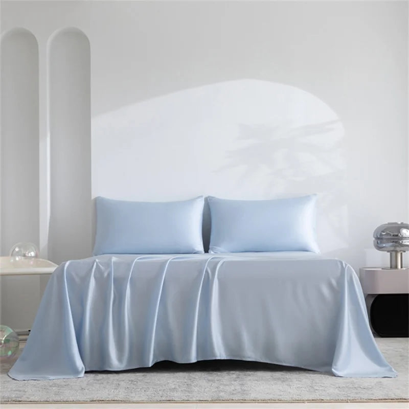 Home 100% Bamboo Flat Sheet 1Pc Luxury Soft Bed Sheet Cover Single Double King Queen Size Bed Sheets Silky (Pillowcase Need Buy)