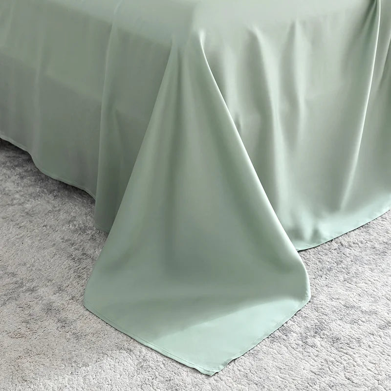 Home 100% Bamboo Flat Sheet 1Pc Luxury Soft Bed Sheet Cover Single Double King Queen Size Bed Sheets Silky (Pillowcase Need Buy)