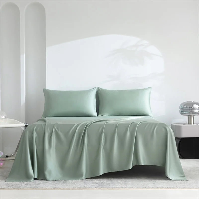 Home 100% Bamboo Flat Sheet 1Pc Luxury Soft Bed Sheet Cover Single Double King Queen Size Bed Sheets Silky (Pillowcase Need Buy)